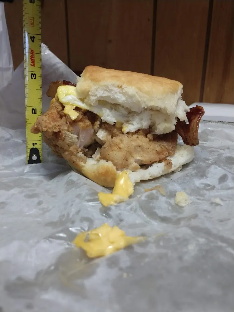 Chicken Egg Bacon and Cheese Biscuit